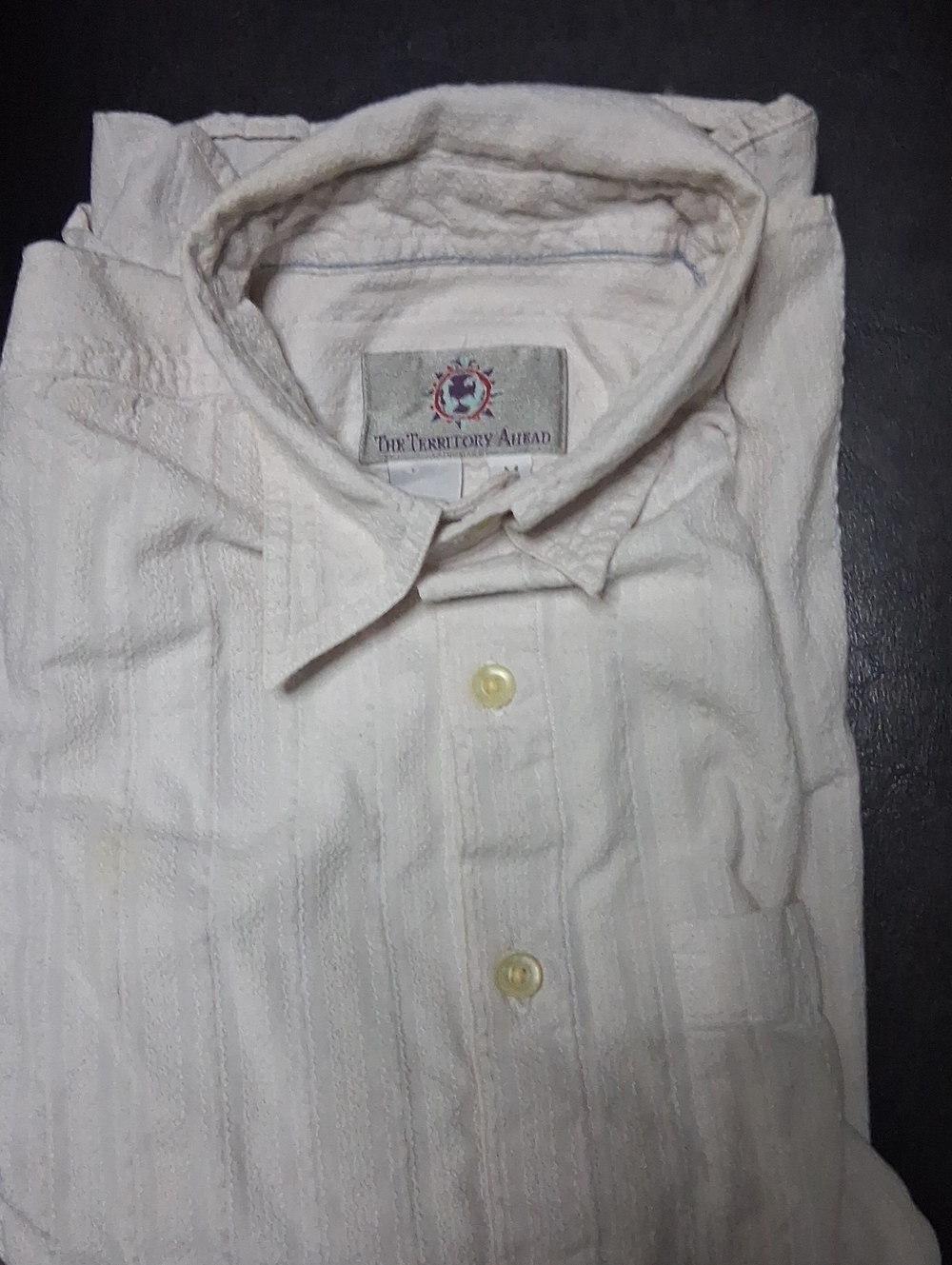 The Territory Ahead Men's Off-White Textured Button-Down Shirt